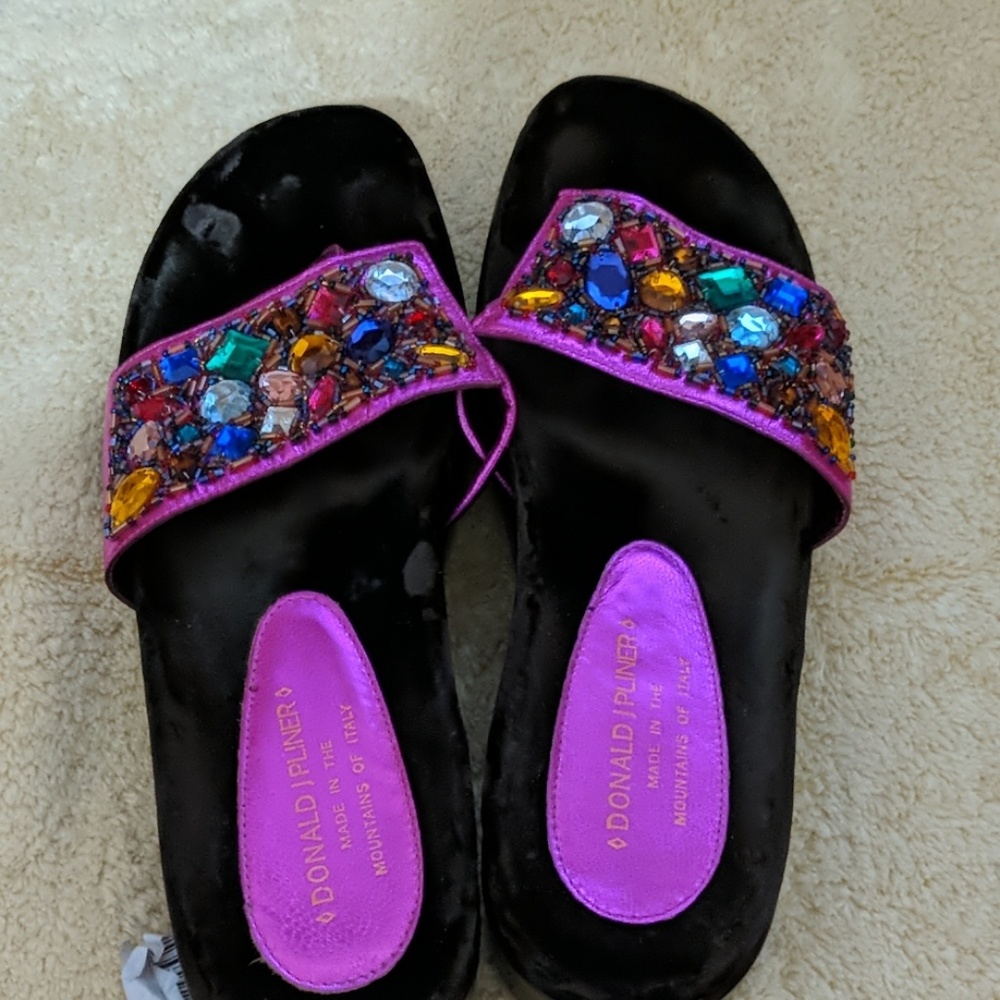 Donald J Pliner jeweled flip flop